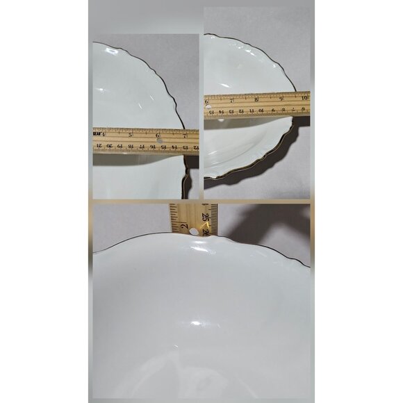 Schaller Bavaria Regency Oval Bowl 9.5" scallop edge gold trim 50s West Germany - Picture 6 of 9